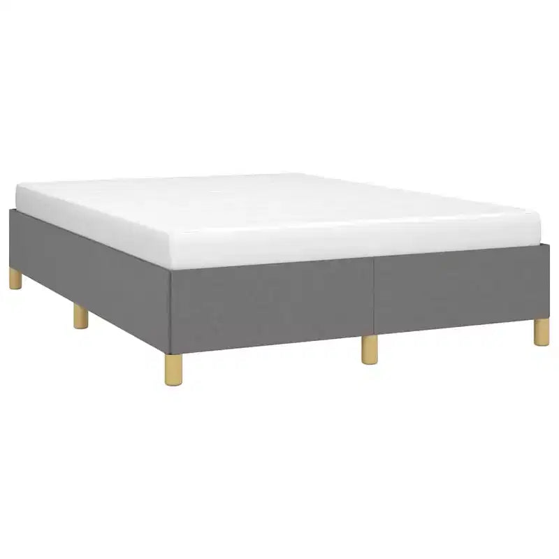 Cadre de lit Tissu gris foncé Contreplaqué Bois d'ingénierie Grand lit