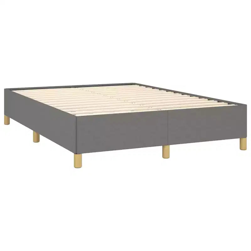 Cadre de lit Tissu gris foncé Contreplaqué Bois d'ingénierie Grand lit