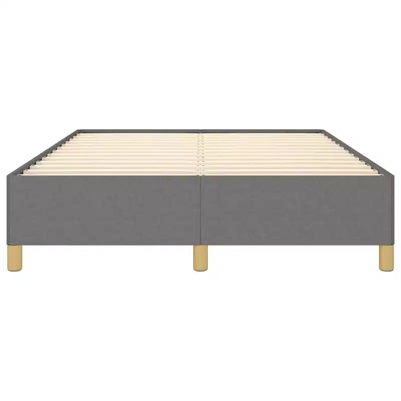 Cadre de lit Tissu gris foncé Contreplaqué Bois d'ingénierie Grand lit