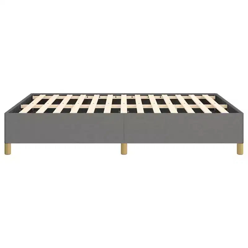 Cadre de lit Tissu gris foncé Contreplaqué Bois d'ingénierie Grand lit