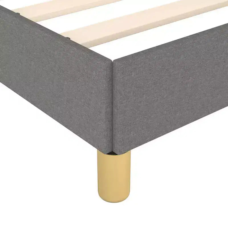 Cadre de lit Tissu gris foncé Contreplaqué Bois d'ingénierie Grand lit