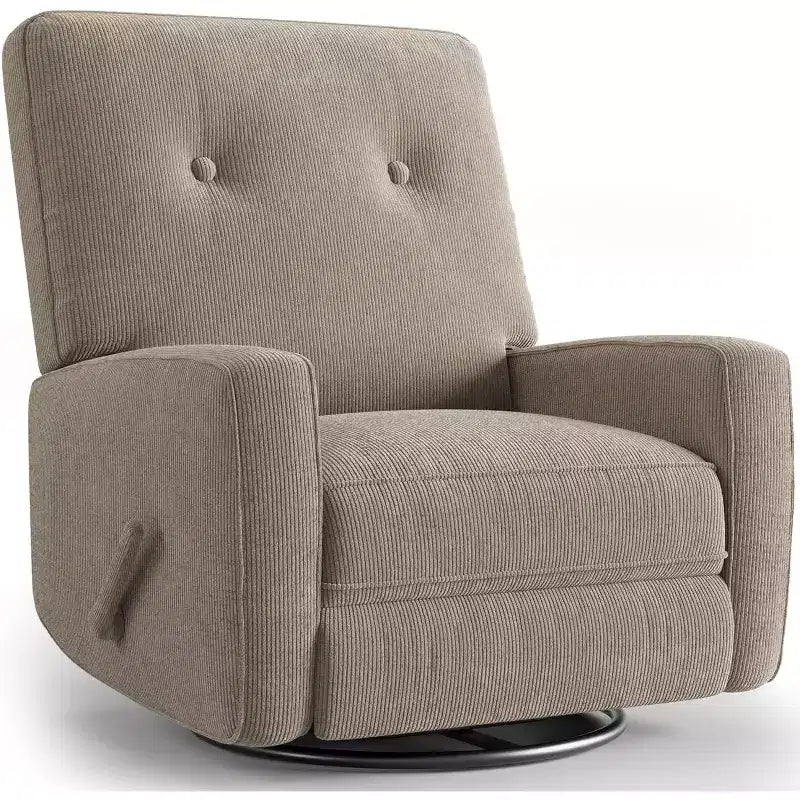 Fauteuil inclinable pivotant et basculant surdimensionné en lin, avec fonction de glisse à 360°