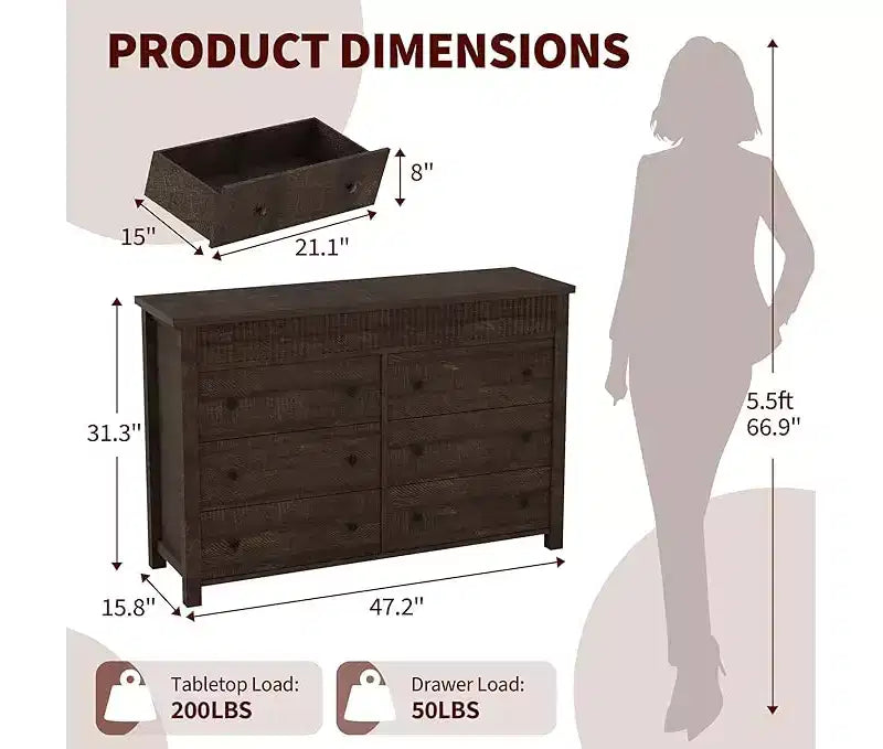 Commode en bois avec tiroirs striés, meuble TV et organisateur de rangement