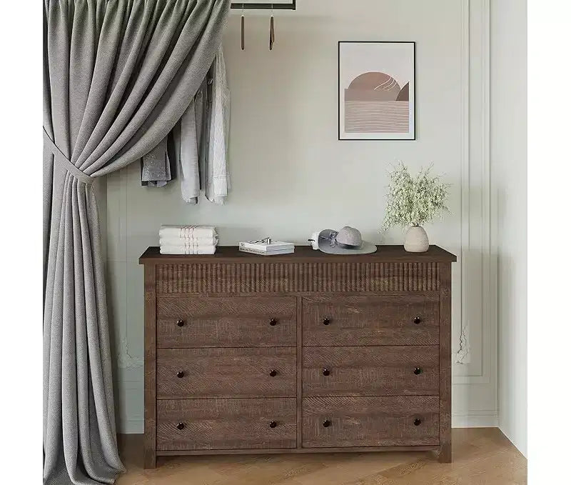 Commode en bois avec tiroirs striés, meuble TV et organisateur de rangement