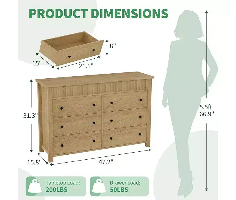 Commode en bois avec tiroirs striés, meuble TV et organisateur de rangement