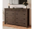 Drawer Dresser for Bedroom Wooden Chest of Drawers Fluted TV Stand Storage Organizer for Living Room Hallway and Entryway