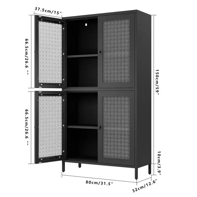 Armoire de rangement en métal, vitrine, garde-manger de cuisine, vitrine en verre