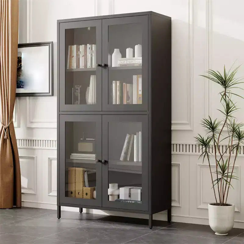Armoire de rangement en métal, vitrine, garde-manger de cuisine, vitrine en verre