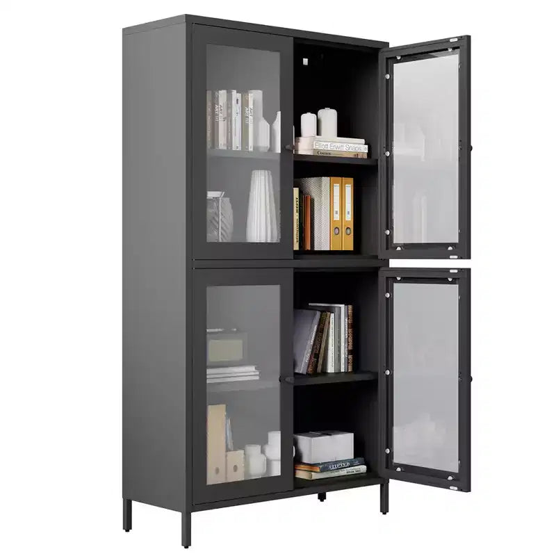 Armoire de rangement en métal, vitrine, garde-manger de cuisine, vitrine en verre