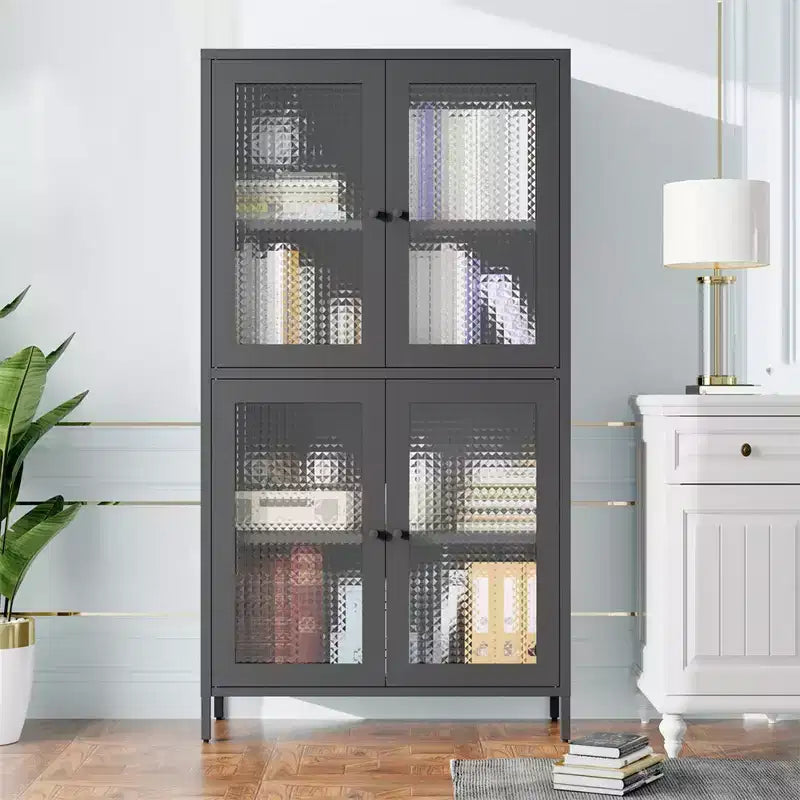 Armoire de rangement en métal, vitrine, garde-manger de cuisine, vitrine en verre