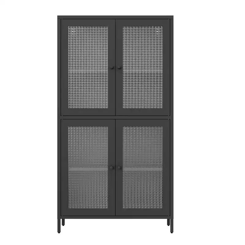 Armoire de rangement en métal, vitrine, garde-manger de cuisine, vitrine en verre