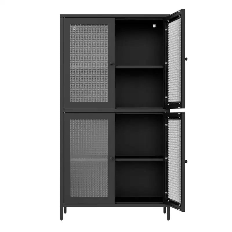 Armoire de rangement en métal, vitrine, garde-manger de cuisine, vitrine en verre