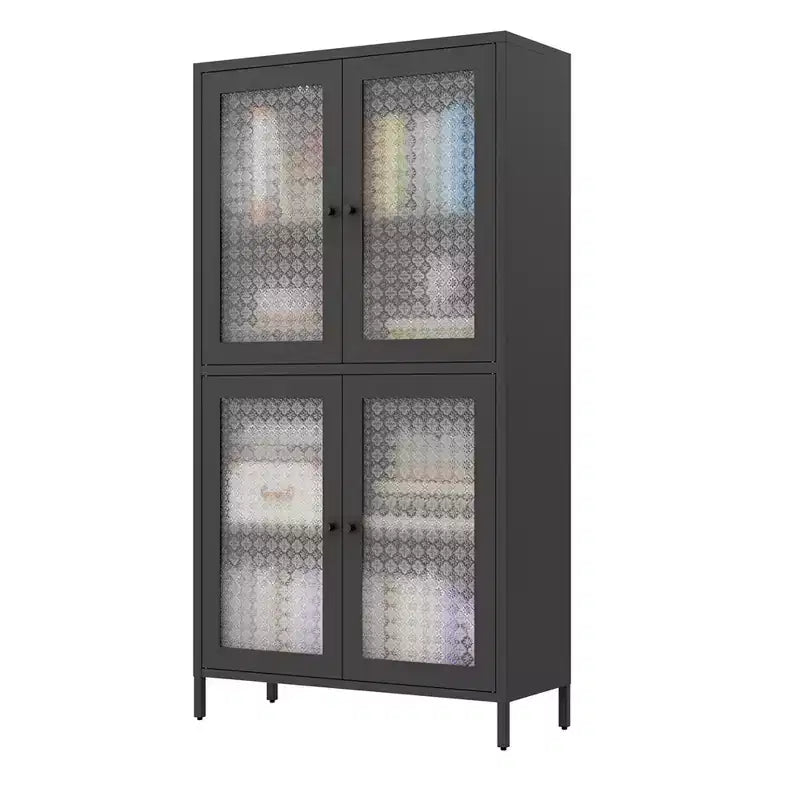 Armoire de rangement en métal, vitrine, garde-manger de cuisine, vitrine en verre