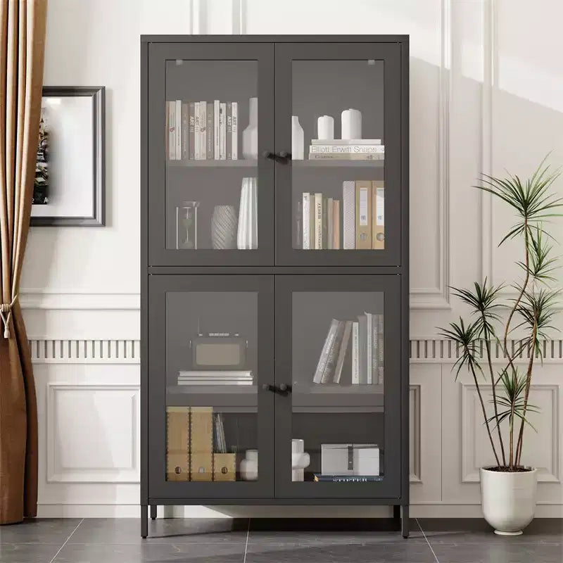 Armoire de rangement en métal, vitrine, garde-manger de cuisine, vitrine en verre