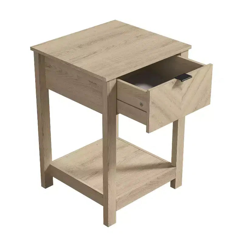 Table de chevet avec tiroir et étagère ouverte