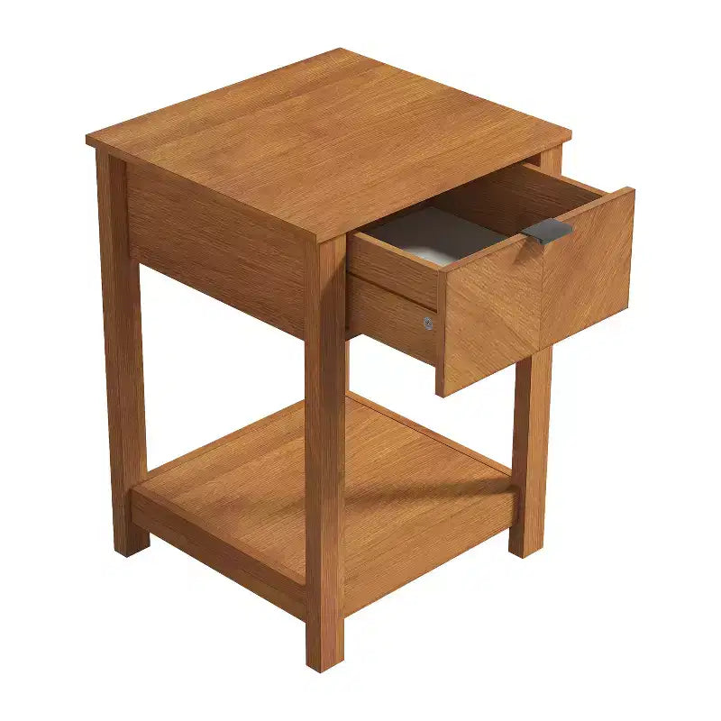 Table de chevet avec tiroir et étagère ouverte
