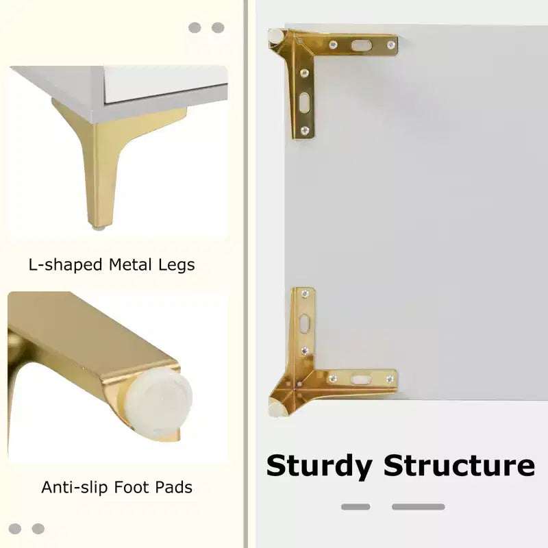 Commode 4 tiroirs avec porte en verre cannelé