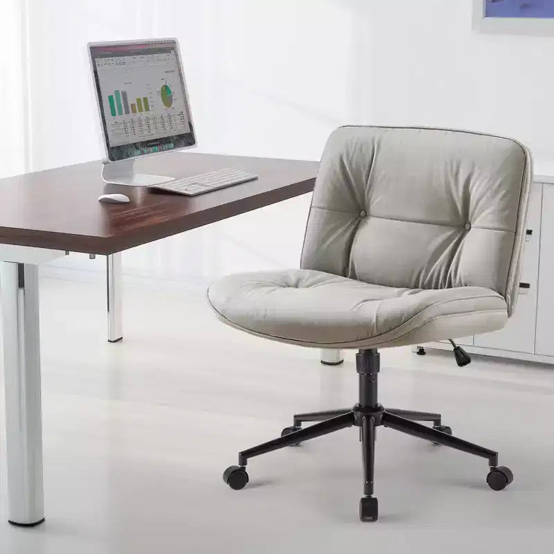Fauteuil de bureau sans accoudoirs moderne en cuir PU