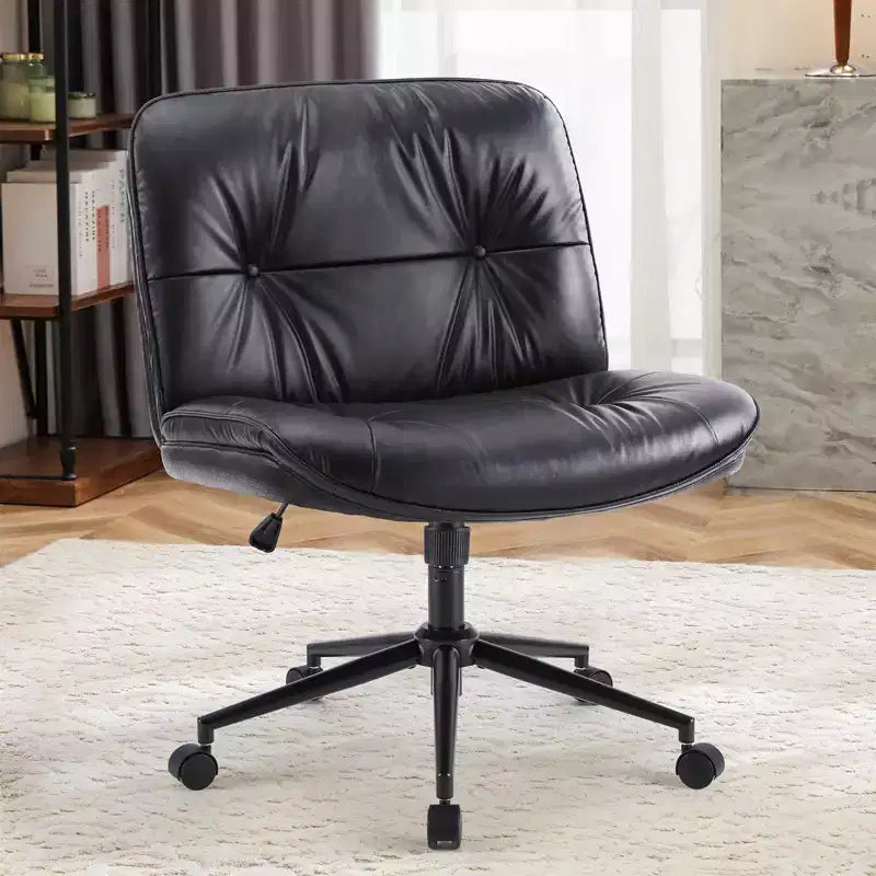 Fauteuil de bureau sans accoudoirs moderne en cuir PU