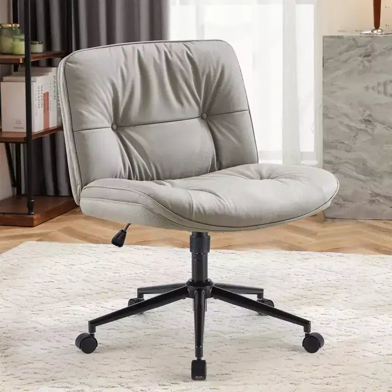 Fauteuil de bureau sans accoudoirs moderne en cuir PU