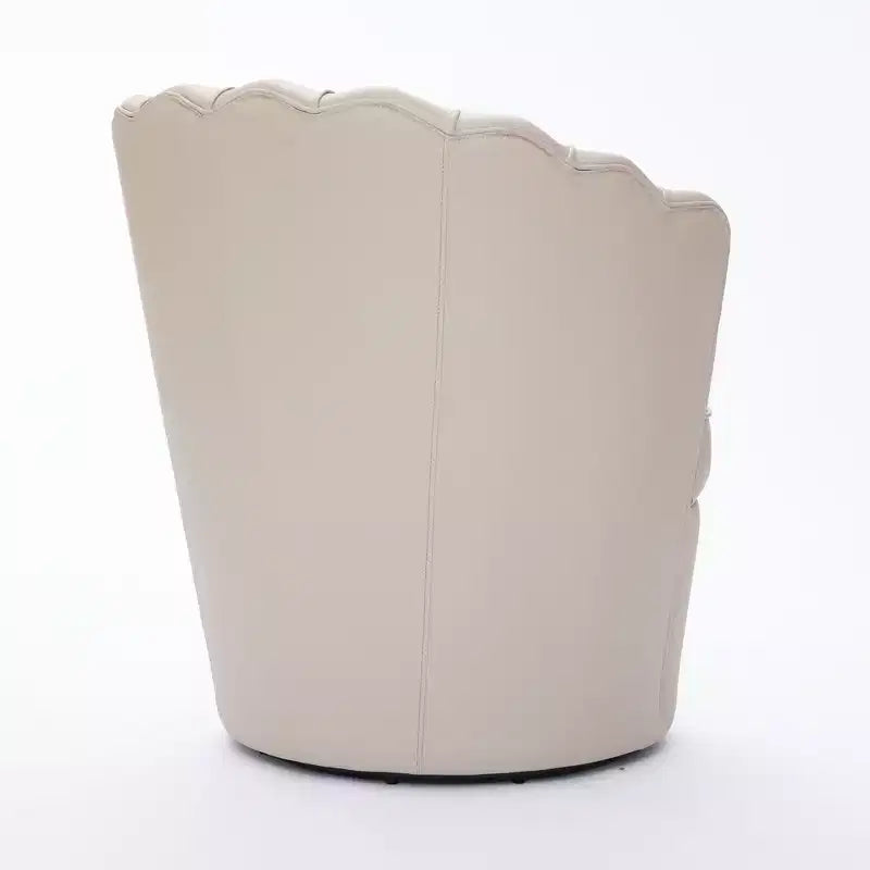 Fauteuil pivotant Petal - Fauteuil d'appoint en cuir véritable avec dossier haut - Fauteuil de bureau