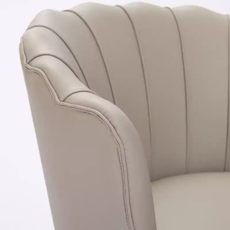 Fauteuil pivotant Petal - Fauteuil d'appoint en cuir véritable avec dossier haut - Fauteuil de bureau