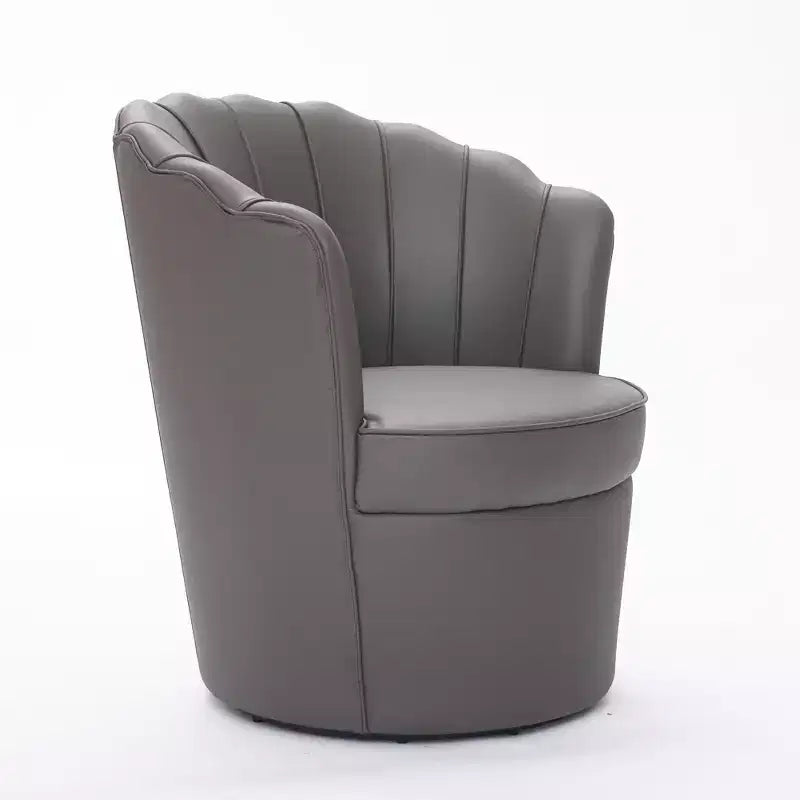 Fauteuil pivotant Petal - Fauteuil d'appoint en cuir véritable avec dossier haut - Fauteuil de bureau