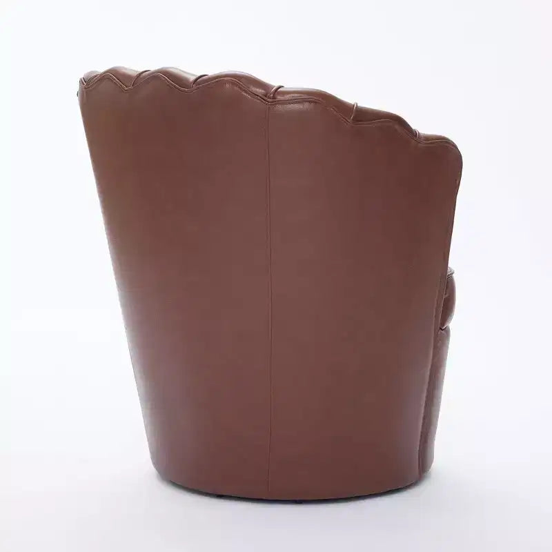Fauteuil pivotant Petal - Fauteuil d'appoint en cuir véritable avec dossier haut - Fauteuil de bureau