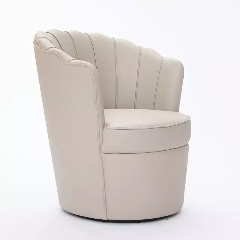 Fauteuil pivotant Petal - Fauteuil d'appoint en cuir véritable avec dossier haut - Fauteuil de bureau