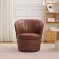Fauteuil pivotant Petal - Fauteuil d'appoint en cuir véritable avec dossier haut - Fauteuil de bureau