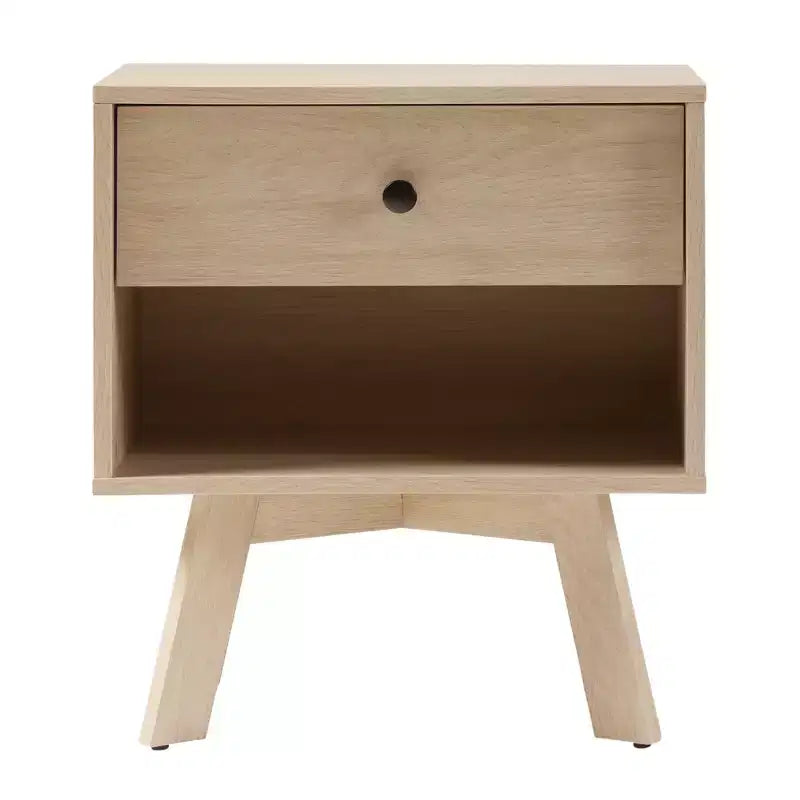 Table de chevet Mid-Century Moderne avec compartiment ouvert