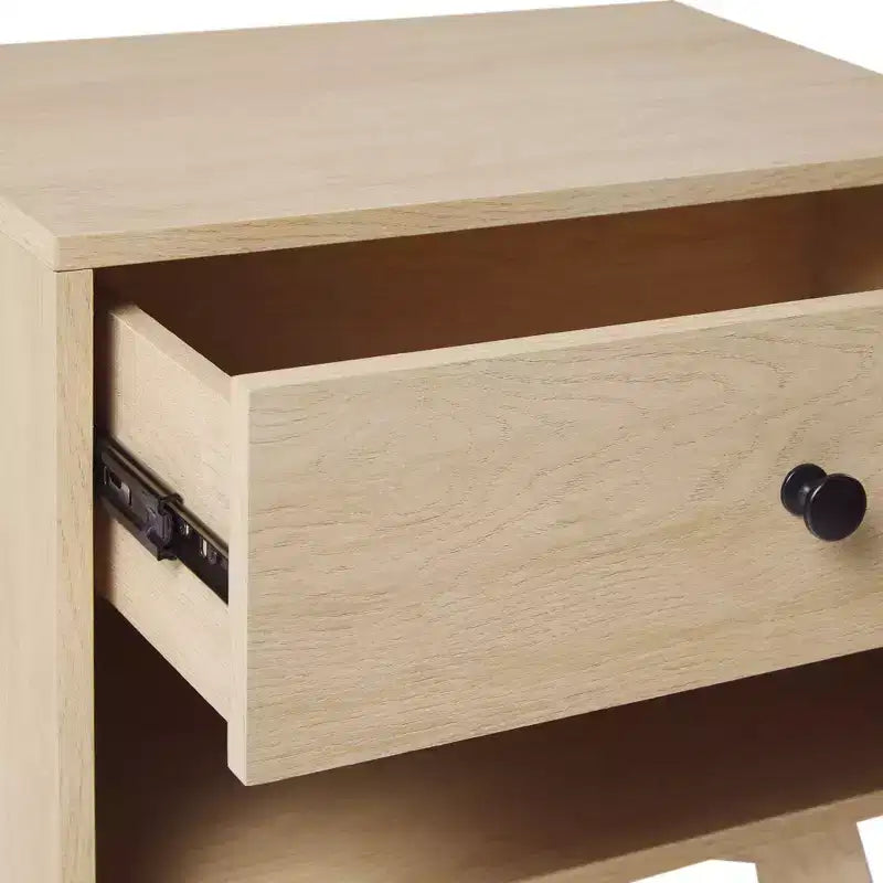 Table de chevet Mid-Century Moderne avec compartiment ouvert
