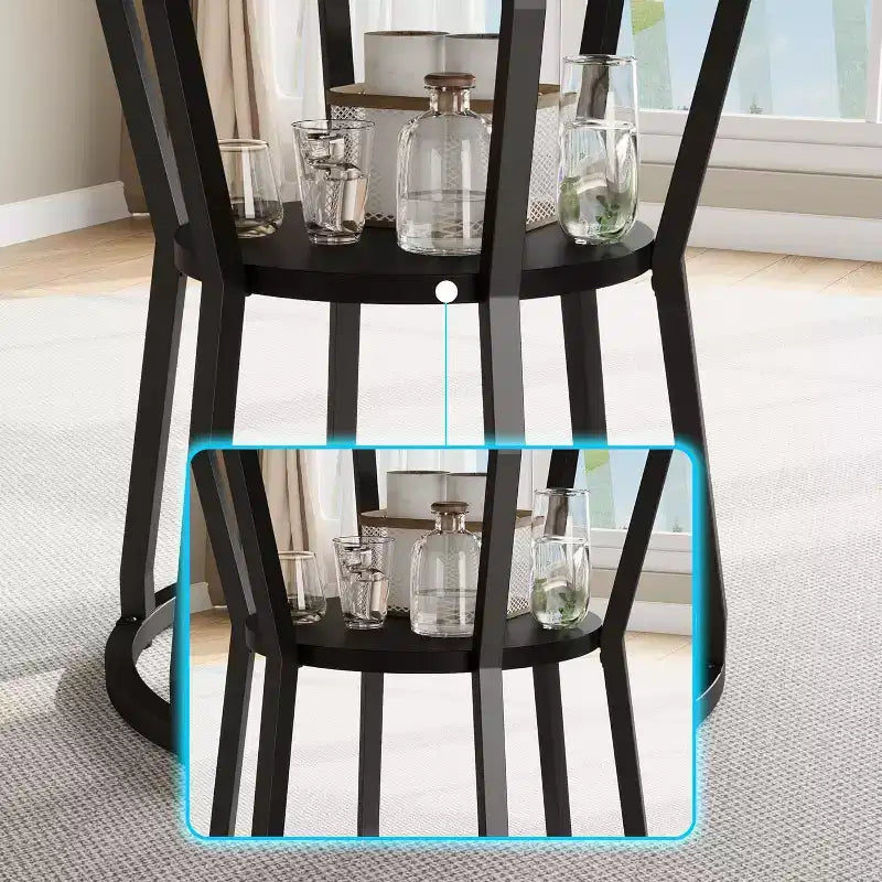 Table de cuisine de ferme avec rangement Tables à manger circulaires