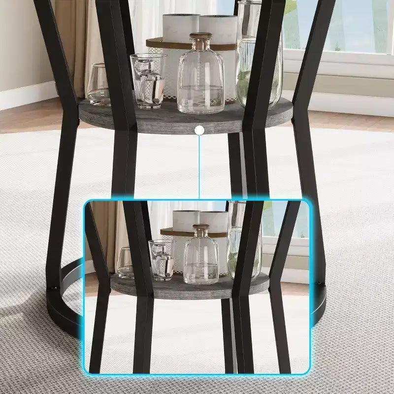 Table de cuisine de ferme avec rangement Tables à manger circulaires