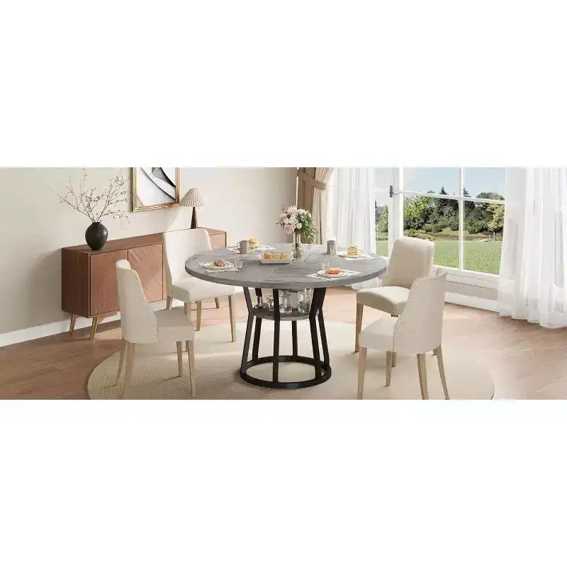 Table de cuisine de ferme avec rangement Tables à manger circulaires