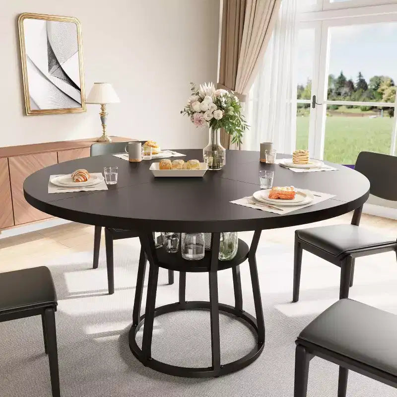 Table de cuisine de ferme avec rangement Tables à manger circulaires