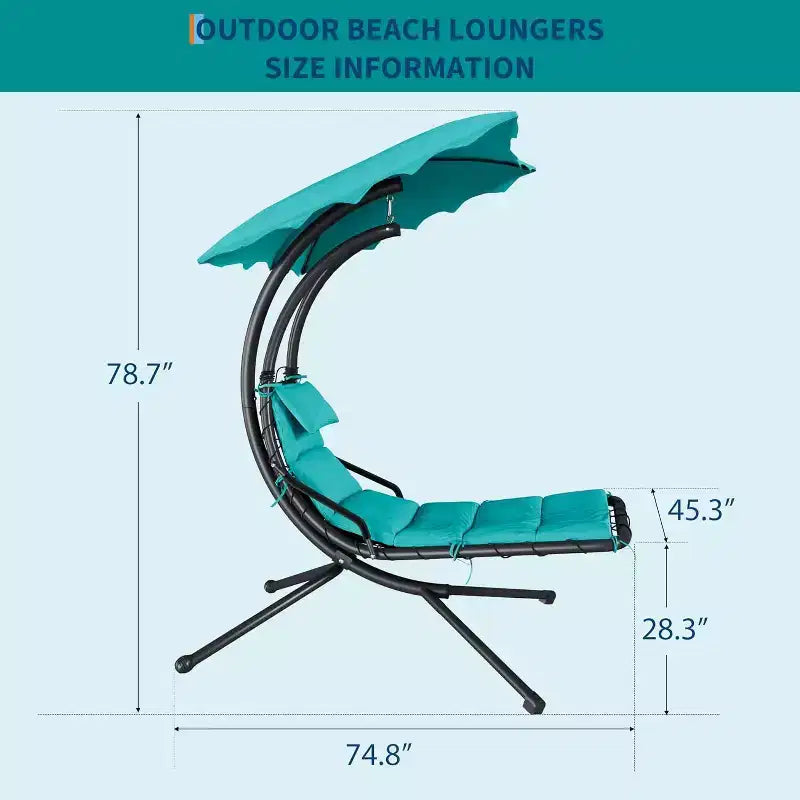 Chaise longue suspendue avec balancelle incurvée
