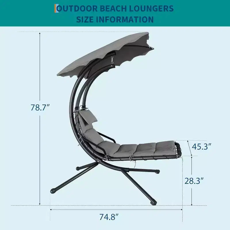 Chaise longue suspendue avec balancelle incurvée