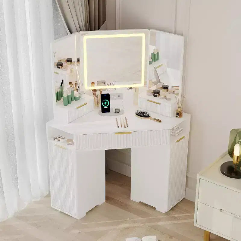 Tiroirs de coiffeuse d'angle, armoires de rangement pour chambre à coucher