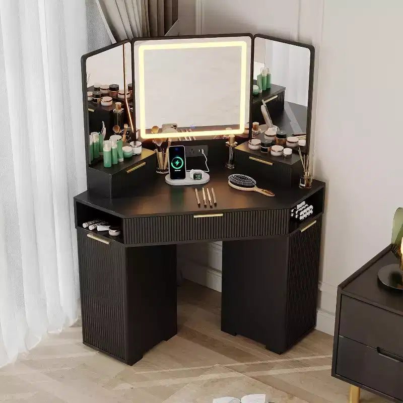 Tiroirs de coiffeuse d'angle, armoires de rangement pour chambre à coucher