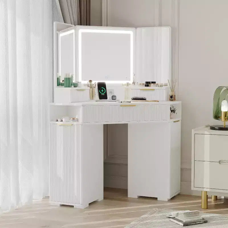 Tiroirs de coiffeuse d'angle, armoires de rangement pour chambre à coucher