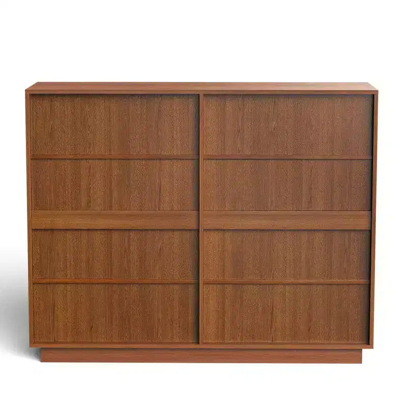 Commode 8 tiroirs avec panneau cannelé ondulé