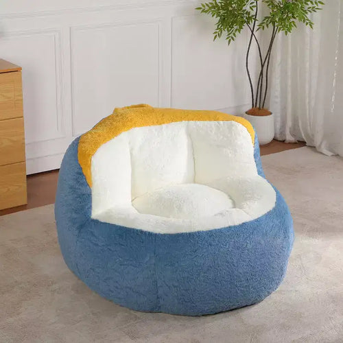 Fauteuil Poire Canapé en Fausse Fourrure Multicolore Grande Chaise Longue