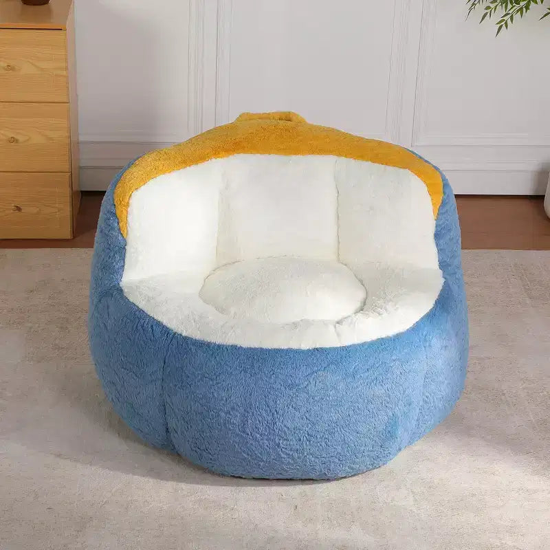 Fauteuil Poire Canapé en Fausse Fourrure Multicolore Grande Chaise Longue