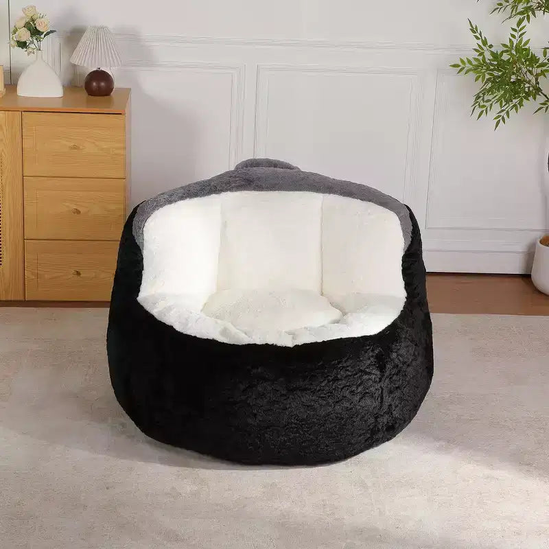 Fauteuil Poire Canapé en Fausse Fourrure Multicolore Grande Chaise Longue