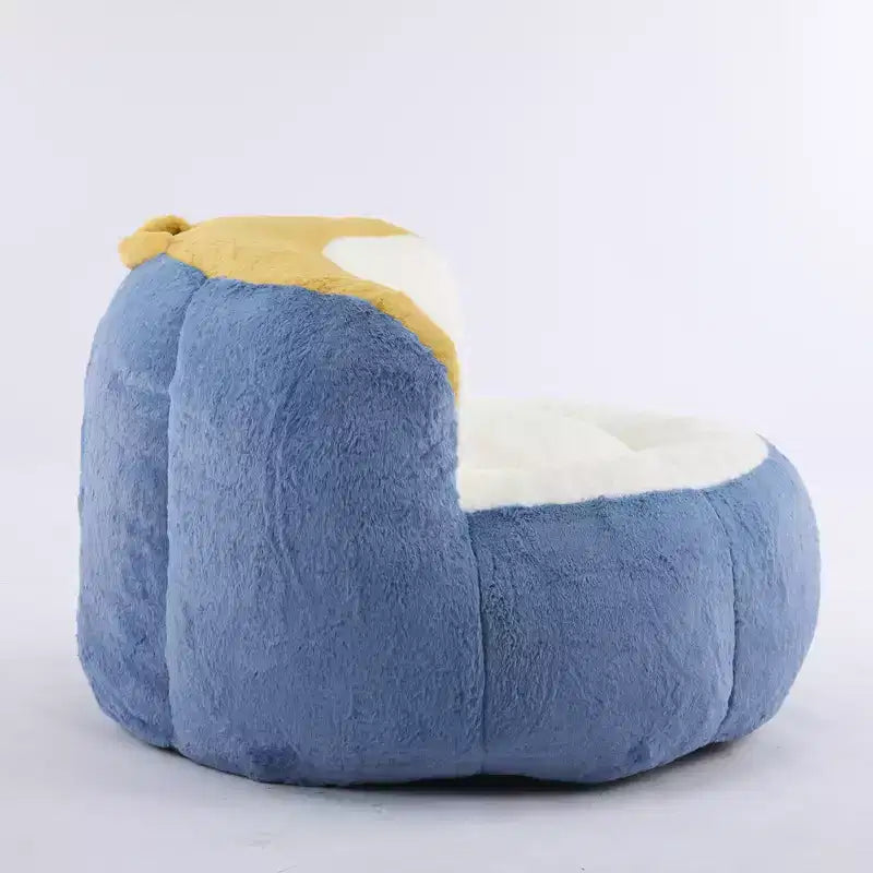 Fauteuil Poire Canapé en Fausse Fourrure Multicolore Grande Chaise Longue