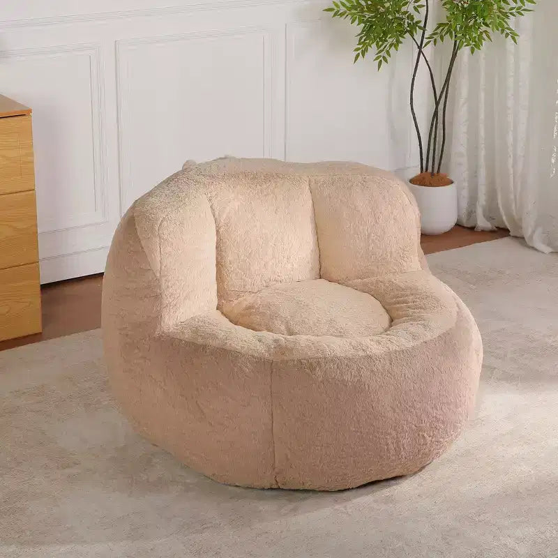 Fauteuil Poire Canapé en Fausse Fourrure Multicolore Grande Chaise Longue