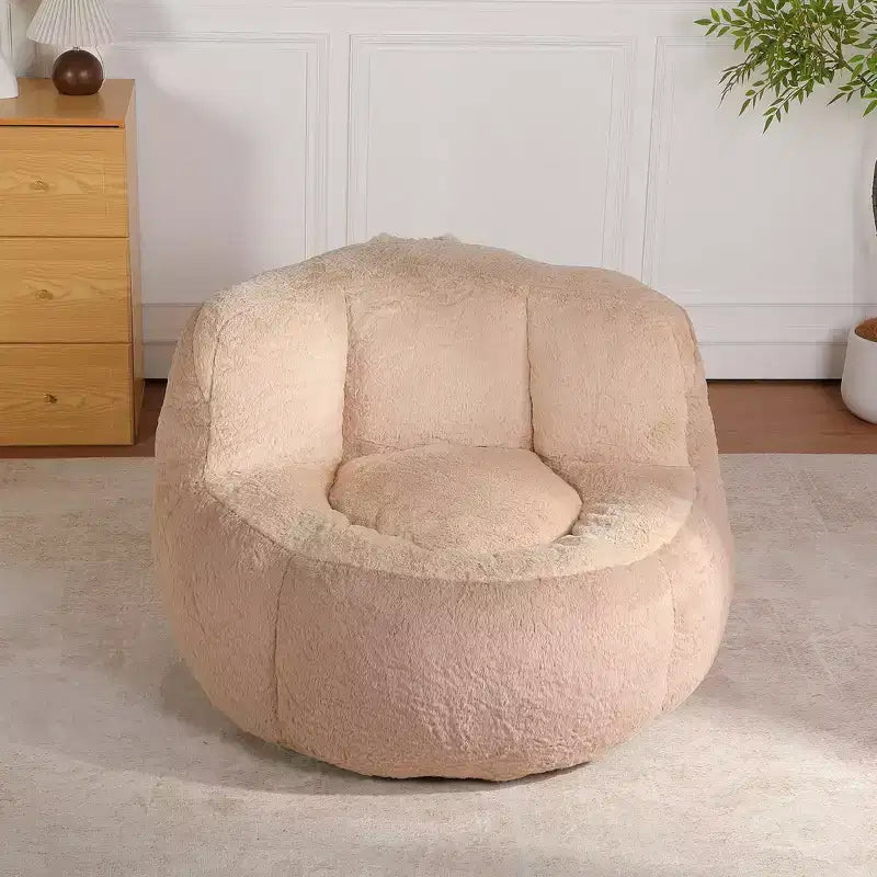 Fauteuil Poire Canapé en Fausse Fourrure Multicolore Grande Chaise Longue