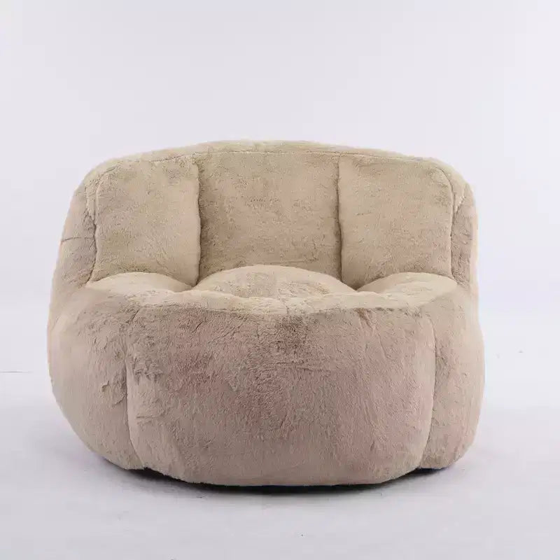 Fauteuil Poire Canapé en Fausse Fourrure Multicolore Grande Chaise Longue
