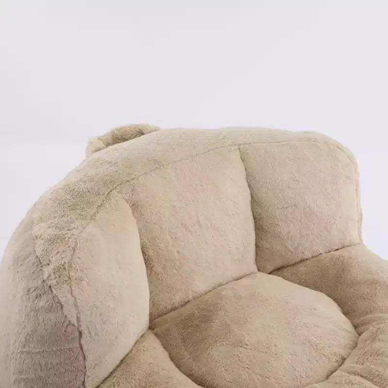Fauteuil Poire Canapé en Fausse Fourrure Multicolore Grande Chaise Longue